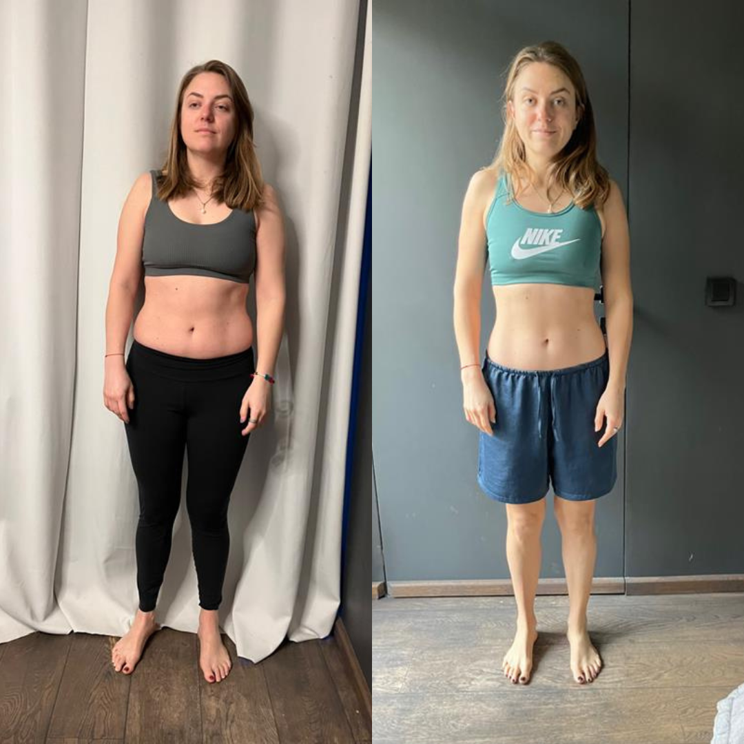 Monica transformation result, 16 weeks Online Coaching, Forge with George